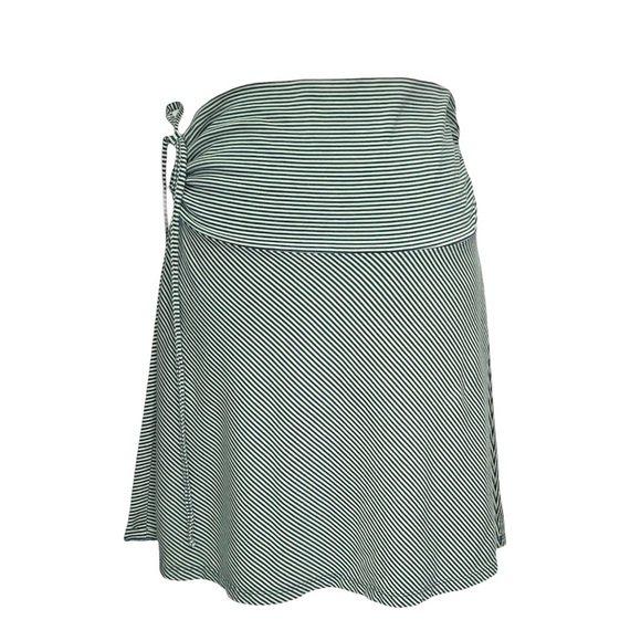 Patagonia Lithia Skirt Size Medium Striped Mini Cotton Jersey Green Blue - Picture 3 of 8